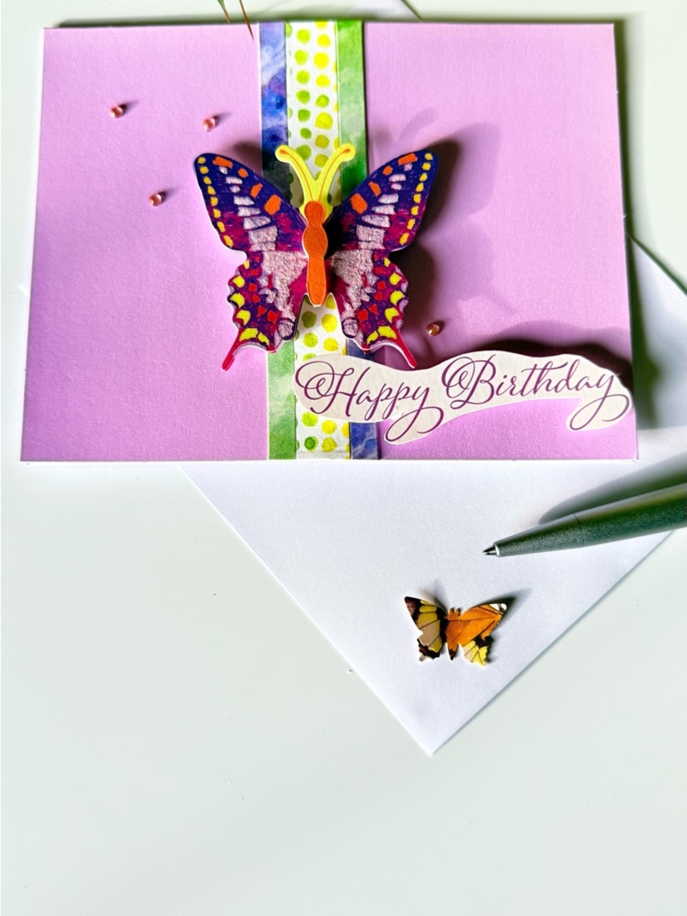 Brand Pink Butterfly Happy Birthday Card - Picture 3 of 3